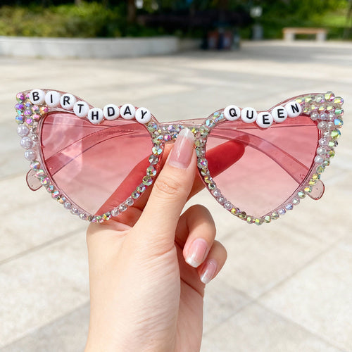 Rhinestone-Accented Birthday-Themed Sunglasses Bowlift