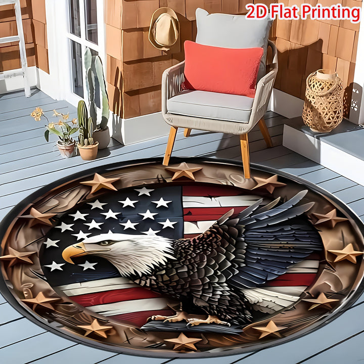 Decorative Patriotic Heart-Shaped Area Rug