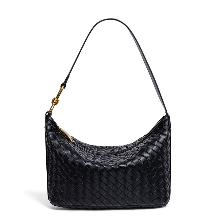 Stylish Woven Leather Handbag Bowlift