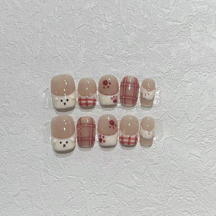 Cute Character Design Press-On Nail Art Set Bowlift