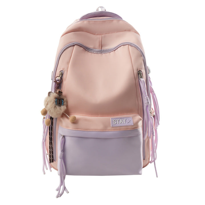 Backpack with Cute Animal Pendant and Practical Compartments Bowlift