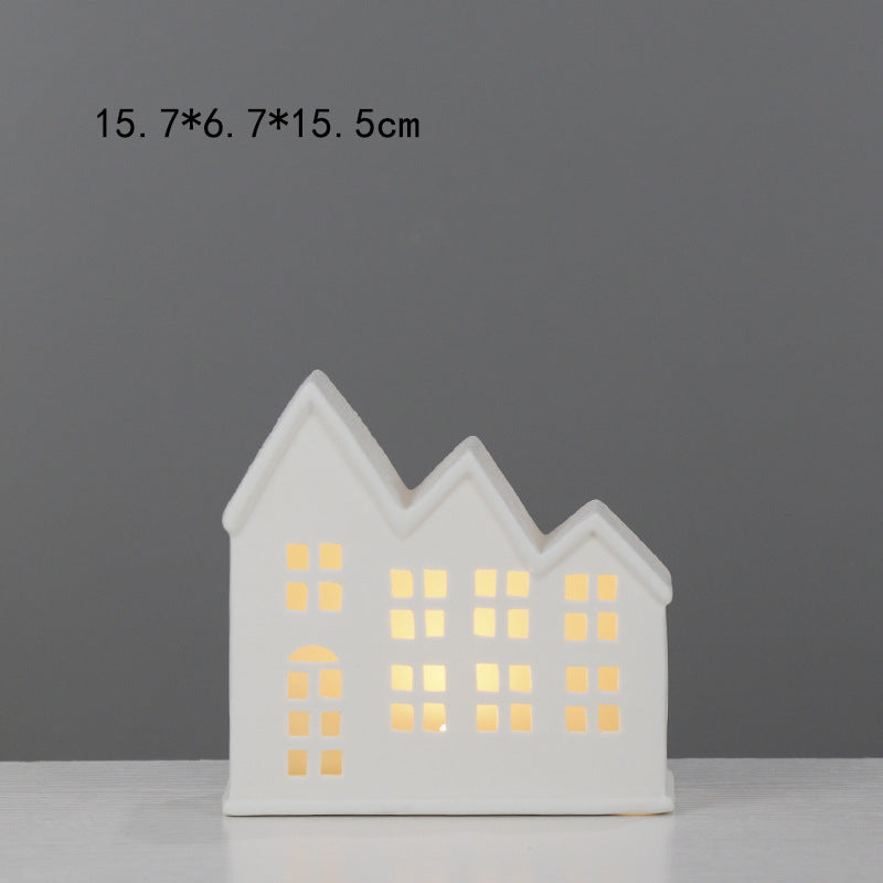 Decorative House-Shaped Ceramic Night Light Bowlift