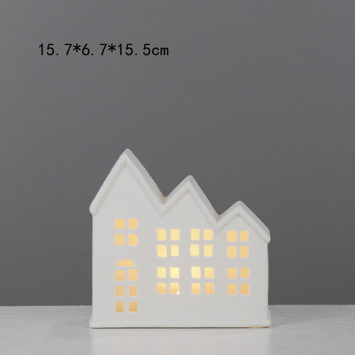 Decorative House-Shaped Ceramic Night Light Bowlift