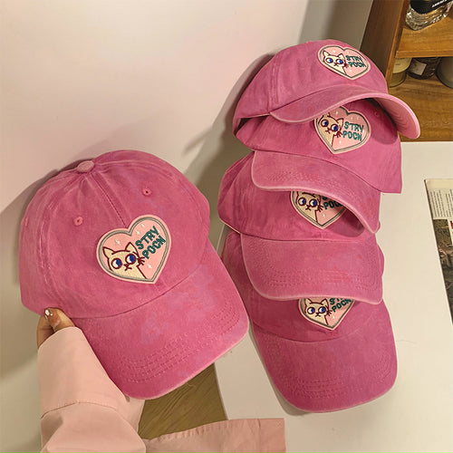 Women's Casual Embroidered Cat Cap Bowlift