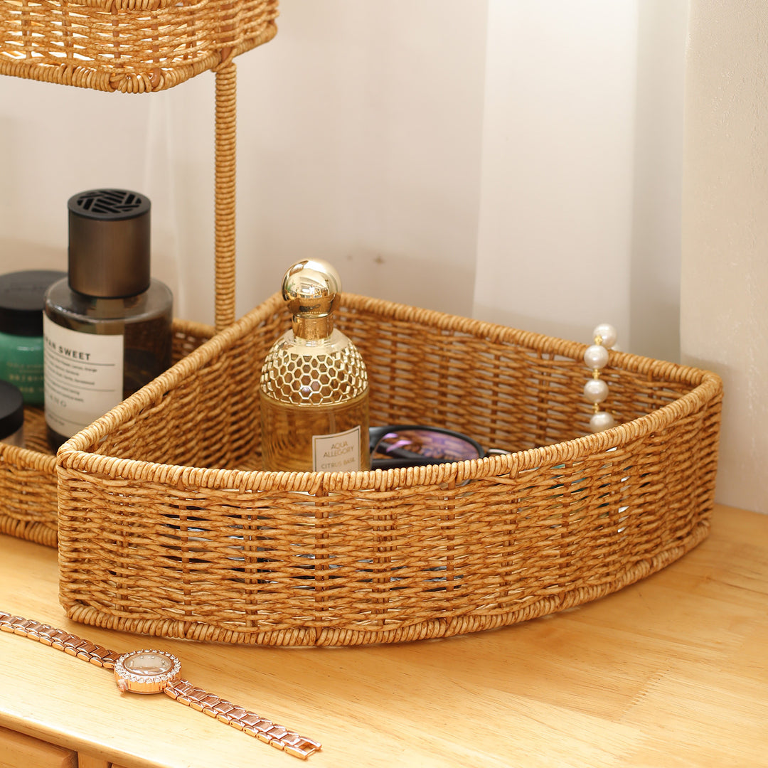 Unisex Triangular Storage Basket made of Woven Material Bowlift