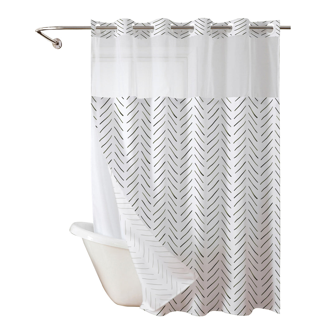 Herringbone Pattern Shower Curtain Bowlift