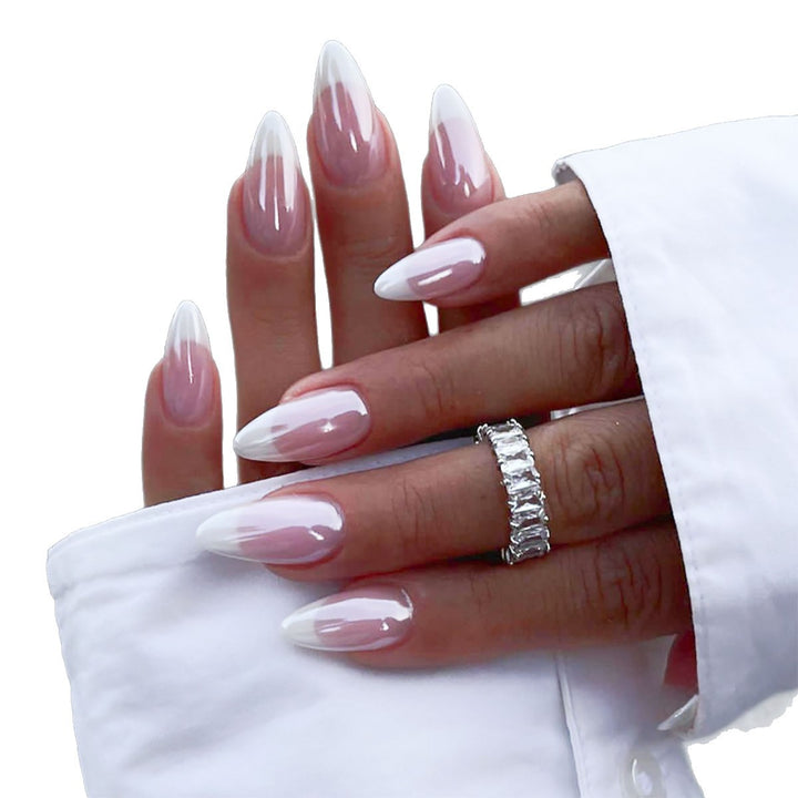 Glossy Almond-Shaped Press-On Nails Bowlift