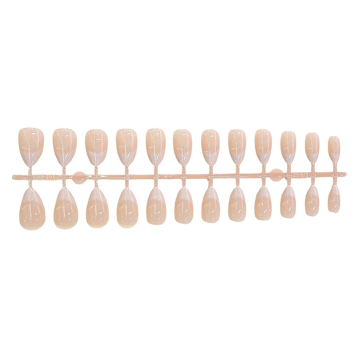 Natural French Tip Press-On Nail Set Bowlift