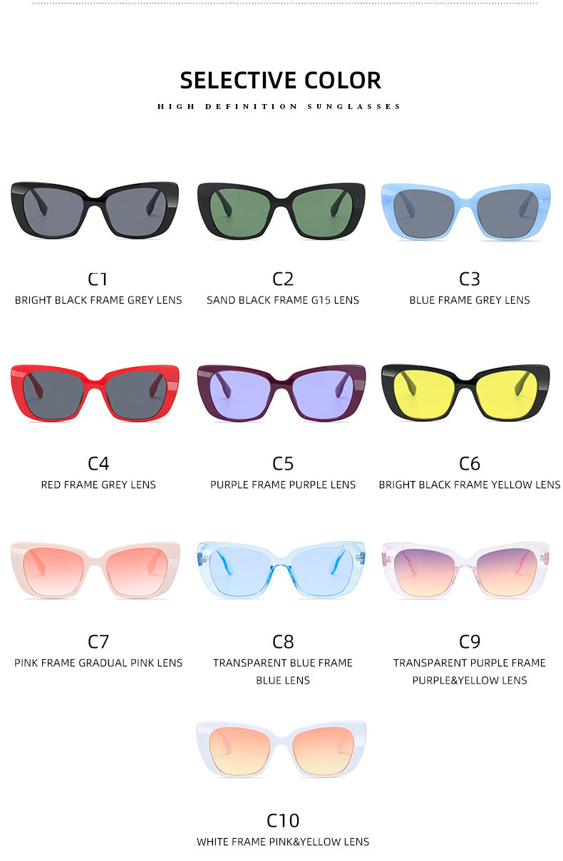 Ladies fashionable square sunglasses with comfortable wearing sensation Bowlift