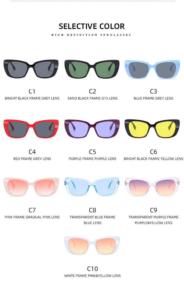 Ladies fashionable square sunglasses with comfortable wearing sensation Bowlift