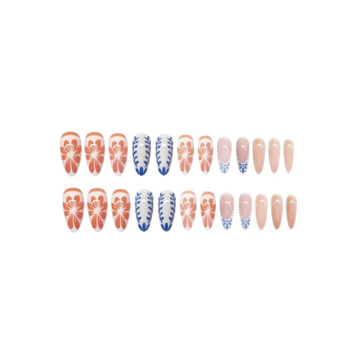 Floral Abstract Press-On Nail Set Bowlift