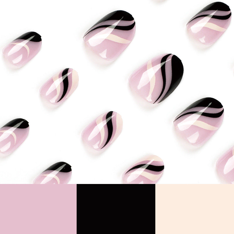Artful Nail Art with Elegant Wave Design Bowlift
