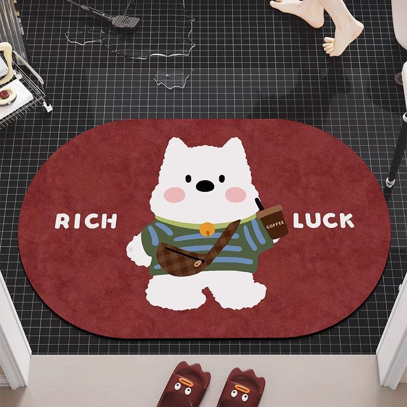 Cute Cartoon Dog-Themed Bath Mat