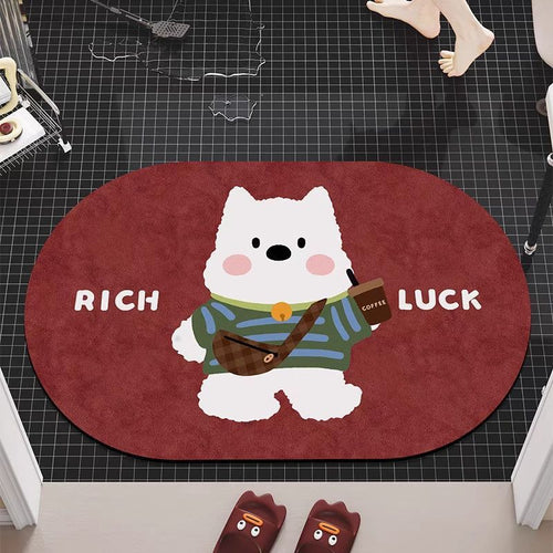 Cute Cartoon Dog-Themed Bath Mat