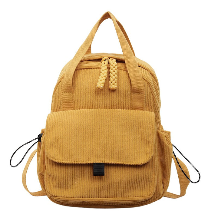 Cord-Backpack with Multiple Compartments and Reinforced Bottom Bowlift