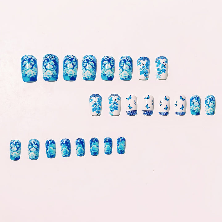 Artistic Floral Butterfly Nail Art Bowlift