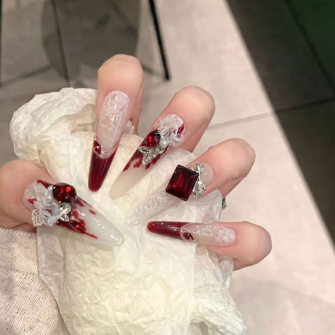 Elegant Decorative Press-On Nail Art Set Bowlift