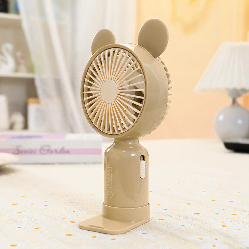 Ladies portable mini hand fan with flexible mounting mechanism Bowlift