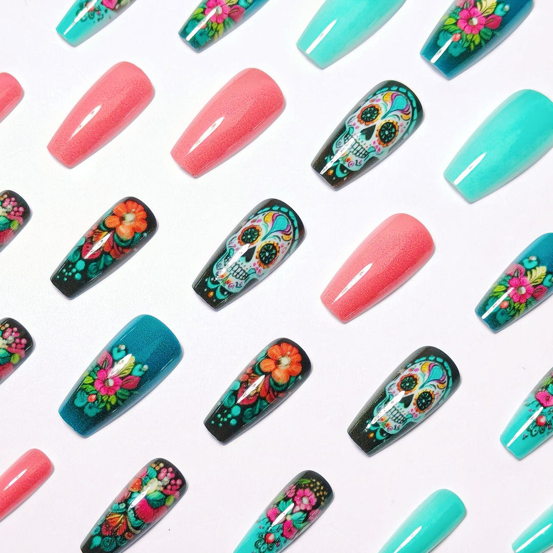 Artistic Day of the Dead Nail Art Bowlift