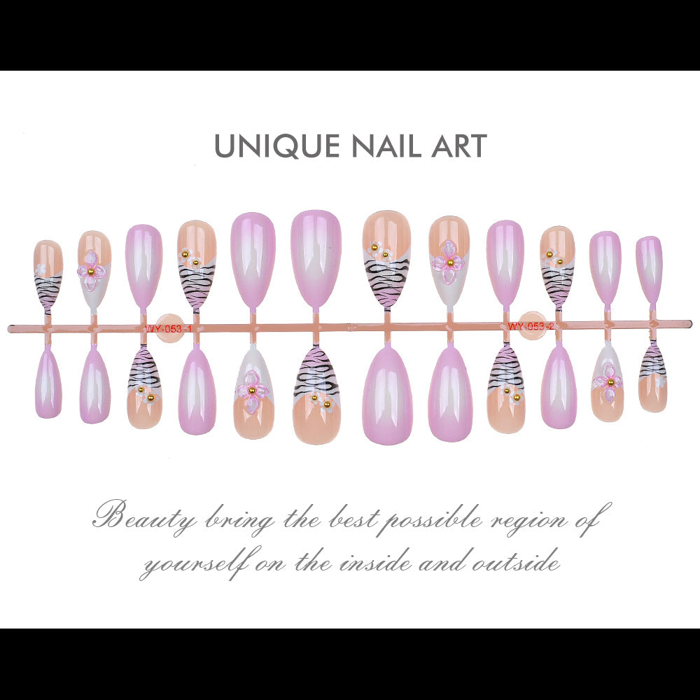 Elegant Floral Embellished Press-On Nails Bowlift