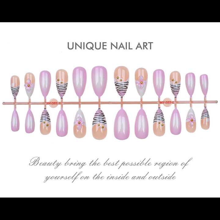 Elegant Floral Embellished Press-On Nails Bowlift