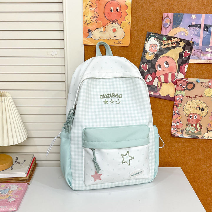 Stylish Gingham Pattern Backpack