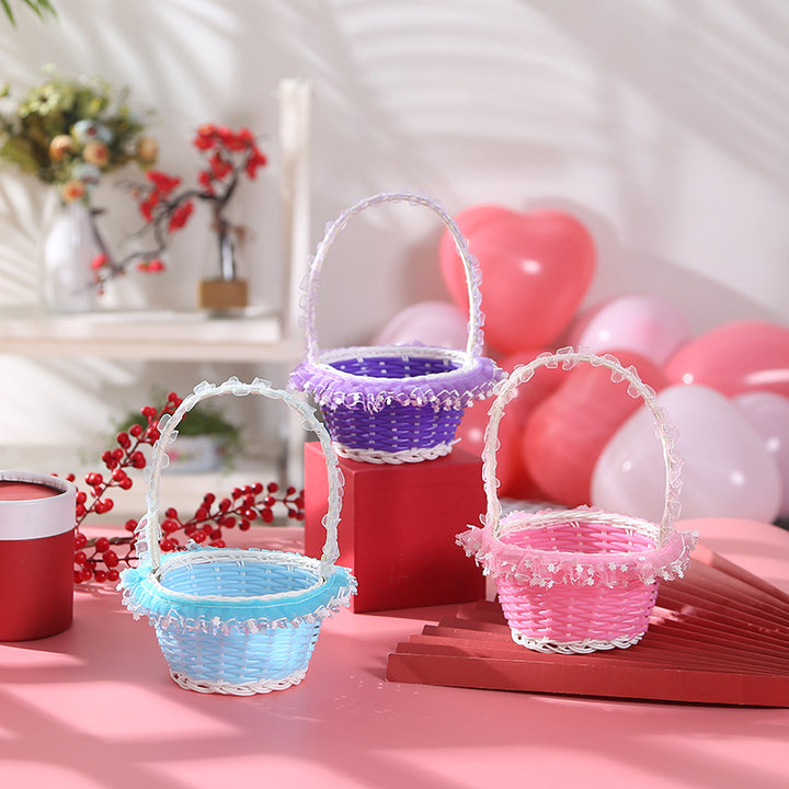 Ladies Decorative Child Basket with Ruffles Bowlift