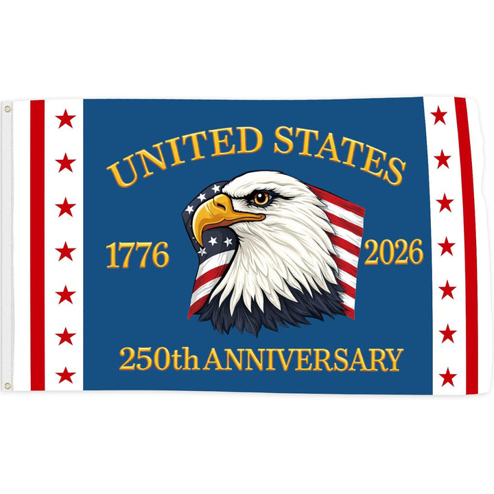 Unisex nan patriotic commemorative heavyweight outdoor flag banner with reinforced grommets and printed eagle emblem Bowlift
