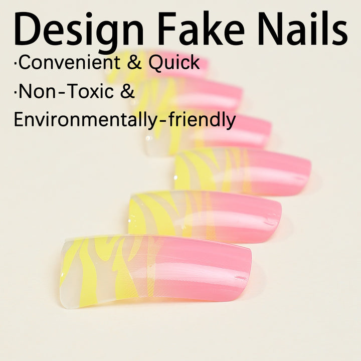 Artificial nail set with creative gradient Bowlift
