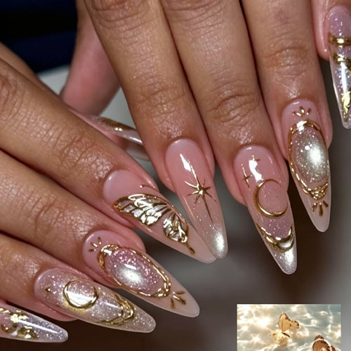 Premium Glitter Ombre Press-On Nails Bowlift