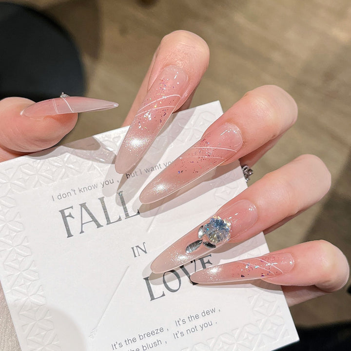 Artistic Press-On Nail Set Bowlift