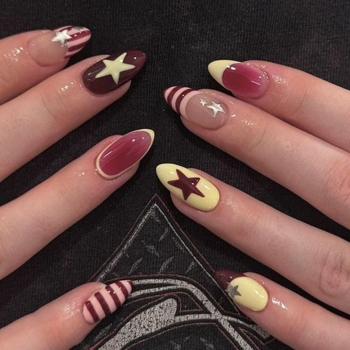 Creative Nail Art with Star Design Bowlift