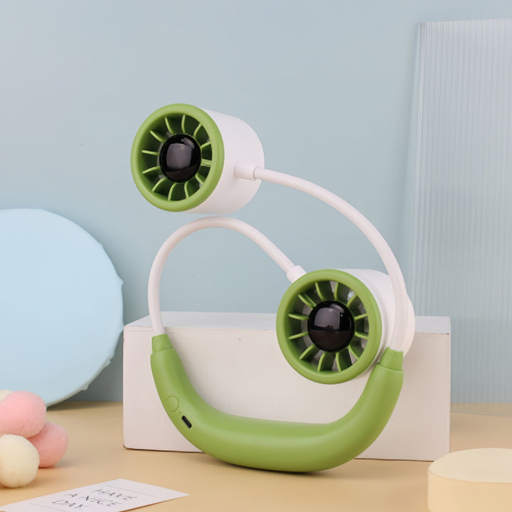 Ladies portable neck fan with dual cooling fan Bowlift