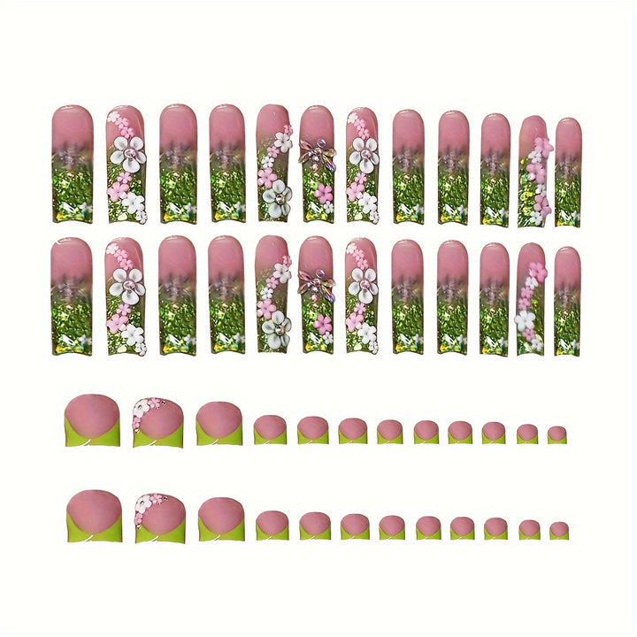 Floral Fantasy Press-On Nail Set Bowlift