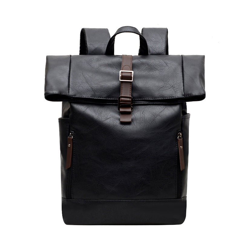 Vintage Leather Rolltop Backpack Bowlift