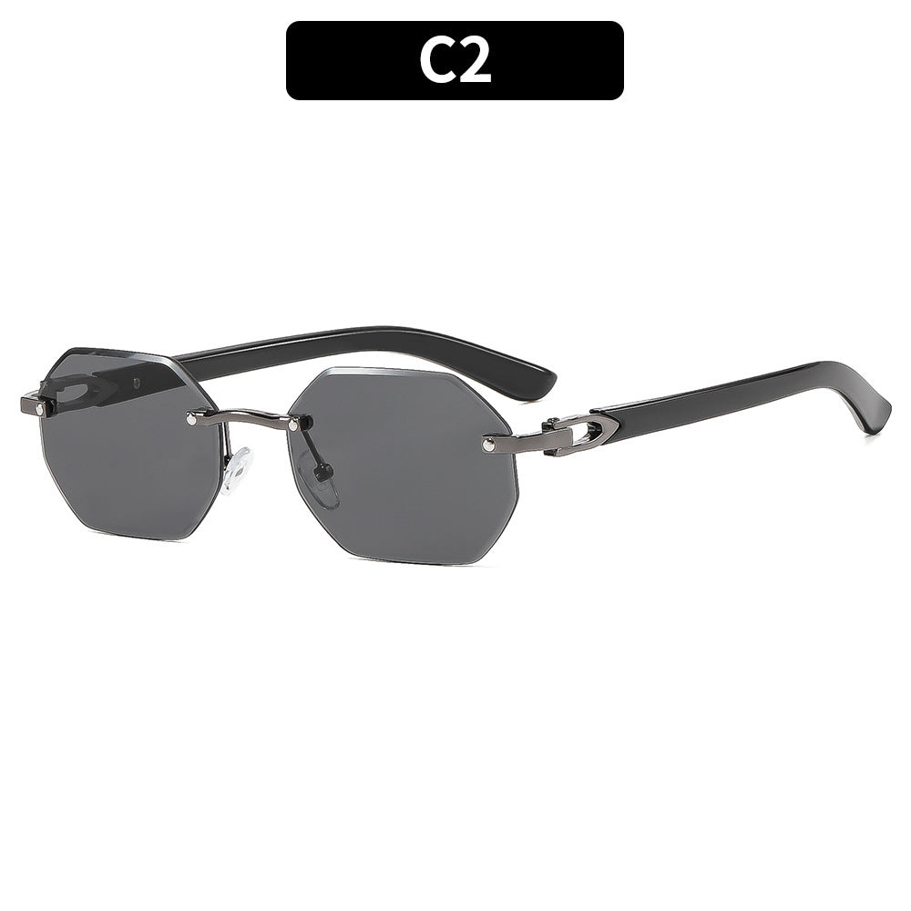 Octagonal Frame Sunglasses with Distinctive Tortoiseshell Accents