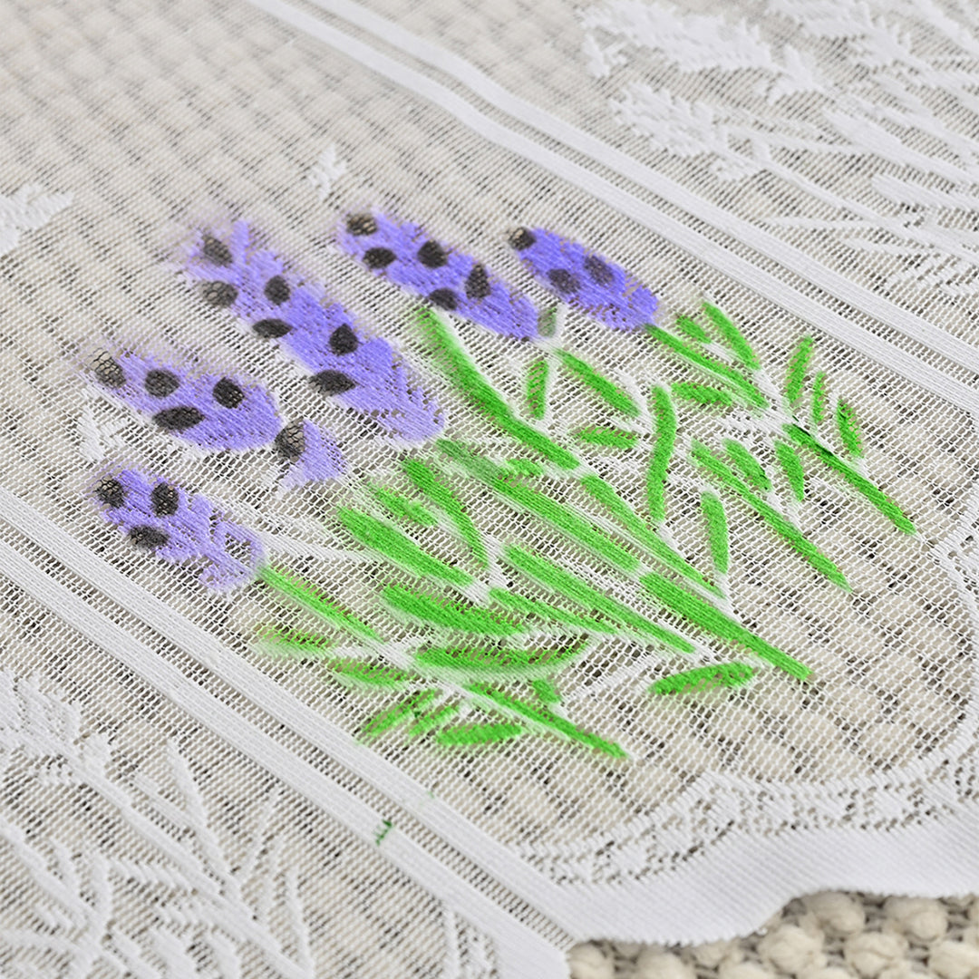 Floral Embroidered Lace Window Valance