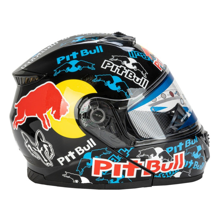 Full-Face Motorcycle Helmet with Graphic Design Bowlift