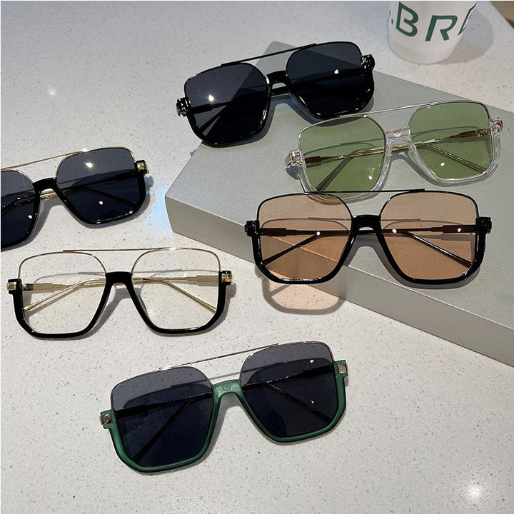 Women's trendy square sunglasses with transparent frame Bowlift