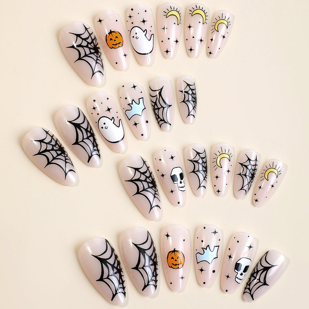 Acrylic nail set with creepy Halloween design Bowlift