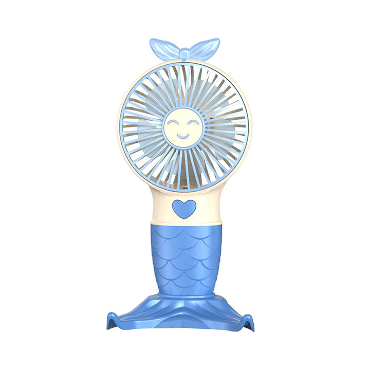 Portable Mermaid-Themed Handheld Fan Bowlift