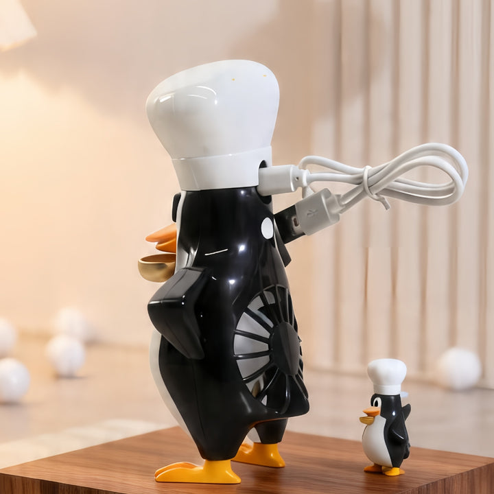 Ladies table fan in creative penguin design Bowlift