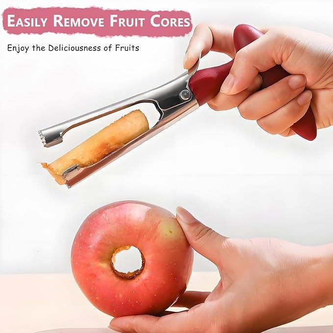 Stainless Steel Apple and Pear Corer with Ergonomic T-Handle Bowlift