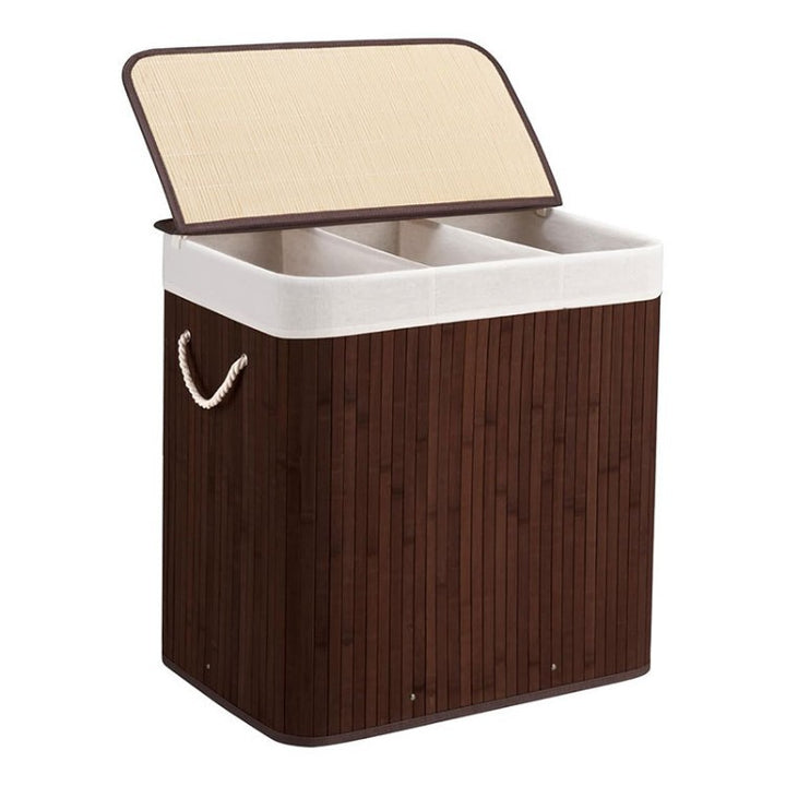 Bamboo Laundry Sorting Bin with Various Compartments Bowlift