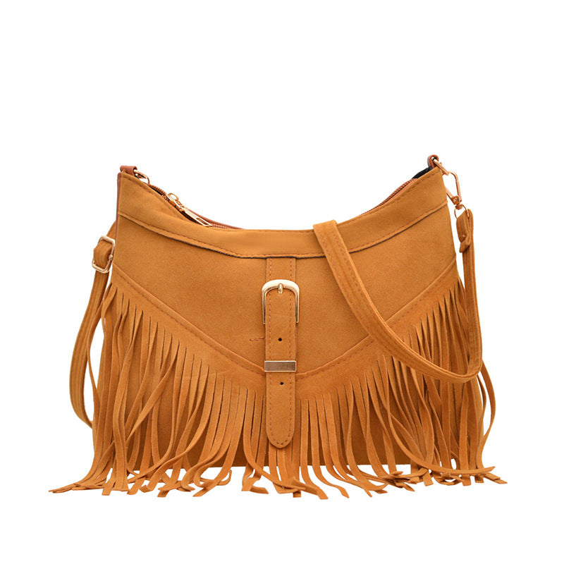 WoSuede Fringe Crossbody Bag Bowlift