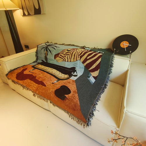 Artistic Jungle-Themed Throw Blanket