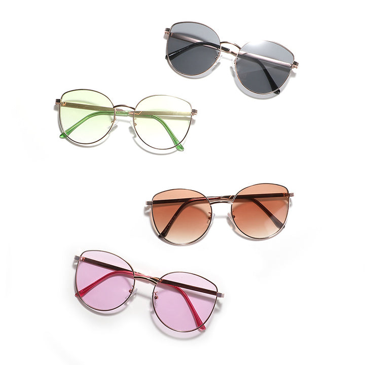Women's geometric sunglasses with narrow metal frame Bowlift