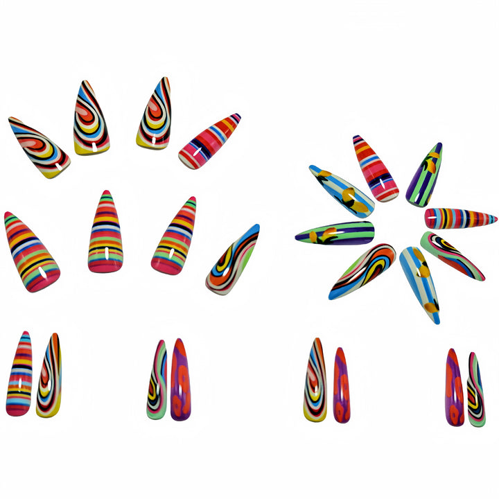 Creative Art Nails with Colorful Design Bowlift