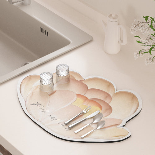 Floral Design Kitchen Drying Mat