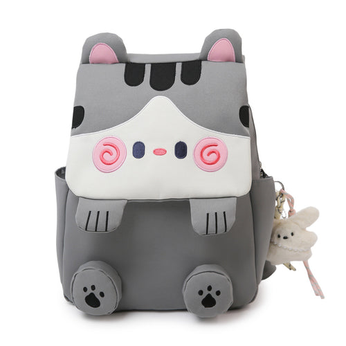 Cute Cat-Themed Plush Backpack Bowlift